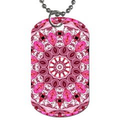 Twirling Pink, Abstract Candy Lace Jewels Mandala  Dog Tag (one Sided) by DianeClancy