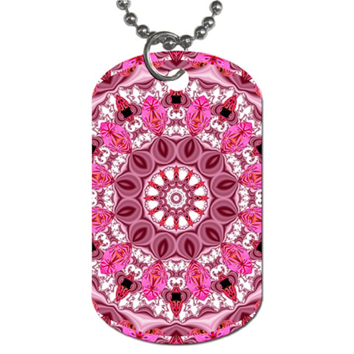 Twirling Pink, Abstract Candy Lace Jewels Mandala  Dog Tag (One Sided)