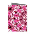 Twirling Pink, Abstract Candy Lace Jewels Mandala  Mini Greeting Card Right