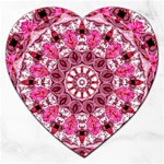 Twirling Pink, Abstract Candy Lace Jewels Mandala  Jigsaw Puzzle (Heart) Front