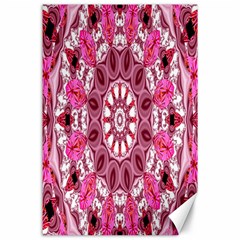 Twirling Pink, Abstract Candy Lace Jewels Mandala  Canvas 24  X 36  (unframed) by DianeClancy