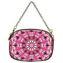 Twirling Pink, Abstract Candy Lace Jewels Mandala  Chain Purse (two Sided) 