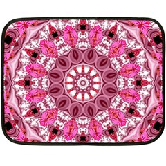 Twirling Pink, Abstract Candy Lace Jewels Mandala  Mini Fleece Blanket (two Sided) by DianeClancy