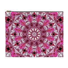 Twirling Pink, Abstract Candy Lace Jewels Mandala  Cosmetic Bag (xl) by DianeClancy