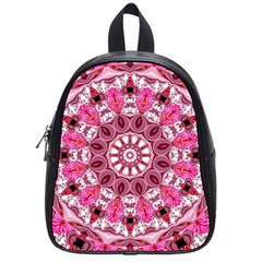 Twirling Pink, Abstract Candy Lace Jewels Mandala  School Bag (small)