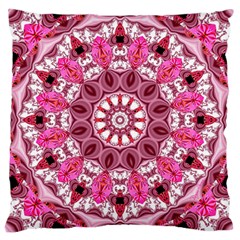 Twirling Pink, Abstract Candy Lace Jewels Mandala  Large Cushion Case (single Sided) 