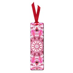 Twirling Pink, Abstract Candy Lace Jewels Mandala  Small Bookmark