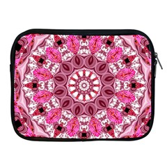 Twirling Pink, Abstract Candy Lace Jewels Mandala  Apple Ipad Zippered Sleeve by DianeClancy