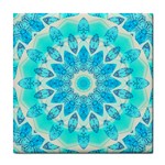 Blue Ice Goddess, Abstract Crystals Of Love Ceramic Tile Front