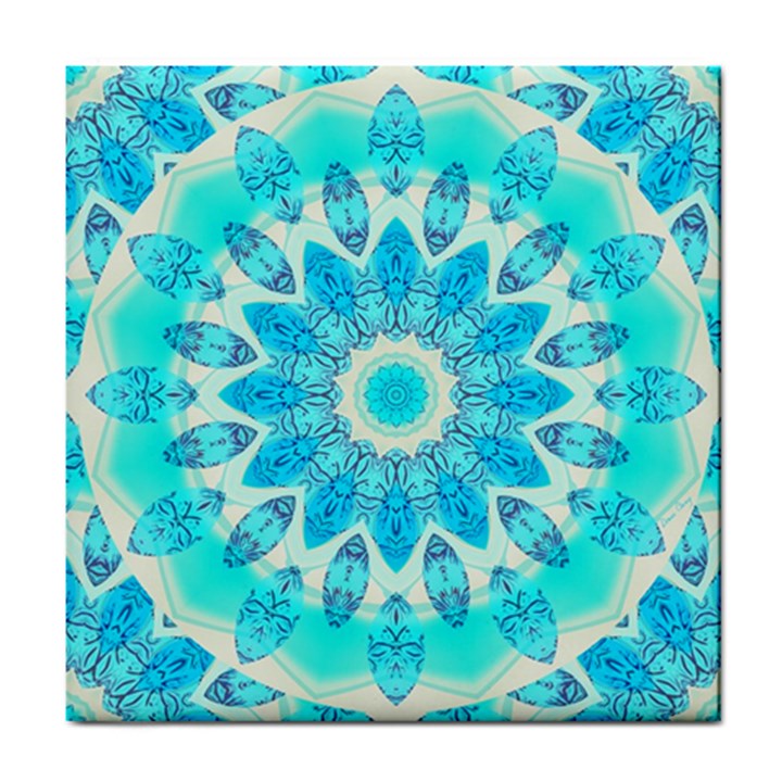 Blue Ice Goddess, Abstract Crystals Of Love Ceramic Tile