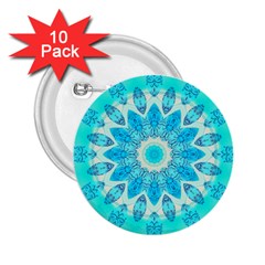 Blue Ice Goddess, Abstract Crystals Of Love 2 25  Button (10 Pack)