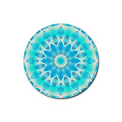 Blue Ice Goddess, Abstract Crystals Of Love Drink Coaster (round)