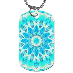 Blue Ice Goddess, Abstract Crystals Of Love Dog Tag (two-sided)  by DianeClancy