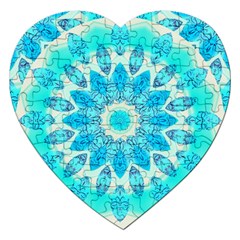 Blue Ice Goddess, Abstract Crystals Of Love Jigsaw Puzzle (heart)