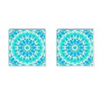 Blue Ice Goddess, Abstract Crystals Of Love Cufflinks (Square) Front(Pair)