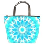 Blue Ice Goddess, Abstract Crystals Of Love Bucket Handbag Front