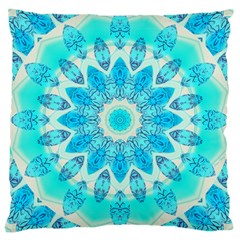 Blue Ice Goddess, Abstract Crystals Of Love Large Cushion Case (single Sided)  by DianeClancy