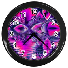 Rose Crystal Palace, Abstract Love Dream  Wall Clock (black) by DianeClancy