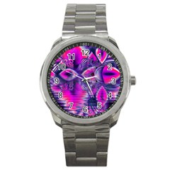 Rose Crystal Palace, Abstract Love Dream  Sport Metal Watch by DianeClancy