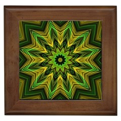 Woven Jungle Leaves Mandala Framed Ceramic Tile by Zandiepants