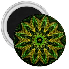 Woven Jungle Leaves Mandala 3  Button Magnet