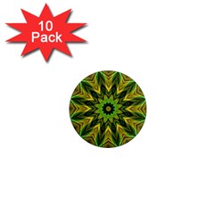 Woven Jungle Leaves Mandala 1  Mini Button Magnet (10 Pack)