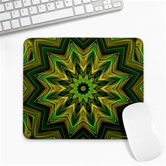 Woven Jungle Leaves Mandala Large Mouse Pad (rectangle)