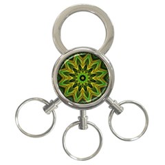 Woven Jungle Leaves Mandala 3-ring Key Chain