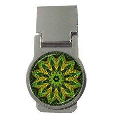 Woven Jungle Leaves Mandala Money Clip (round)