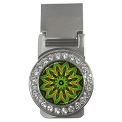 Woven Jungle Leaves Mandala Money Clip (cz)