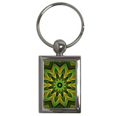 Woven Jungle Leaves Mandala Key Chain (rectangle) by Zandiepants