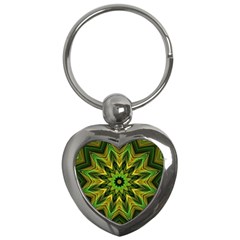 Woven Jungle Leaves Mandala Key Chain (heart)