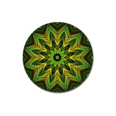 Woven Jungle Leaves Mandala Magnet 3  (round) by Zandiepants