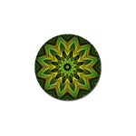 Woven Jungle Leaves Mandala Golf Ball Marker 4 Pack Front