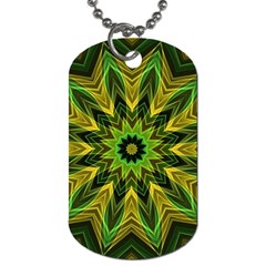 Woven Jungle Leaves Mandala Dog Tag (two-sided) 