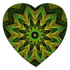 Woven Jungle Leaves Mandala Jigsaw Puzzle (Heart)