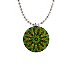 Woven Jungle Leaves Mandala Button Necklace by Zandiepants