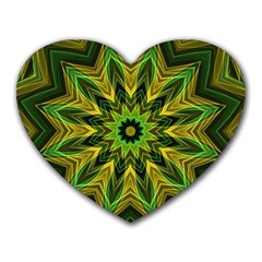 Woven Jungle Leaves Mandala Mouse Pad (heart) by Zandiepants