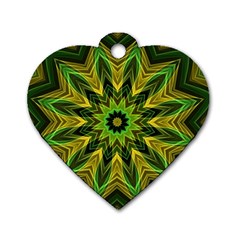 Woven Jungle Leaves Mandala Dog Tag Heart (one Sided) 