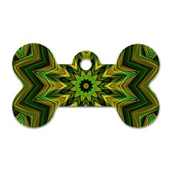 Woven Jungle Leaves Mandala Dog Tag Bone (two Sided)