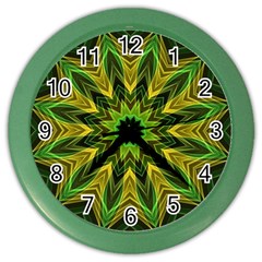 Woven Jungle Leaves Mandala Wall Clock (color)