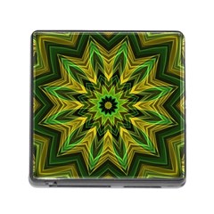 Woven Jungle Leaves Mandala Memory Card Reader With Storage (square)