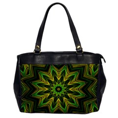 Woven Jungle Leaves Mandala Oversize Office Handbag (one Side) by Zandiepants