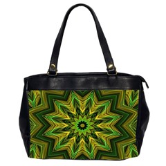 Woven Jungle Leaves Mandala Oversize Office Handbag (two Sides) by Zandiepants