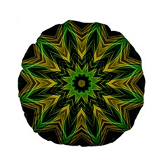 Woven Jungle Leaves Mandala 15  Premium Round Cushion  by Zandiepants