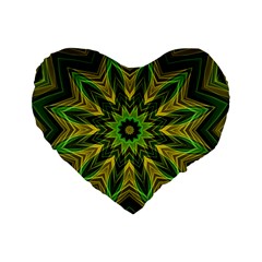 Woven Jungle Leaves Mandala 16  Premium Heart Shape Cushion 