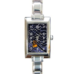 Sound Waves Rectangular Italian Charm Watch