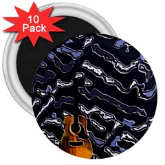 Sound Waves 3  Button Magnet (10 Pack)