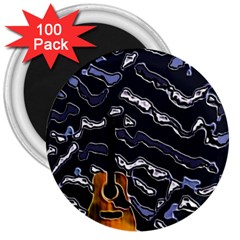 Sound Waves 3  Button Magnet (100 Pack)