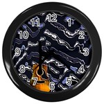 Sound Waves Wall Clock (Black) Front